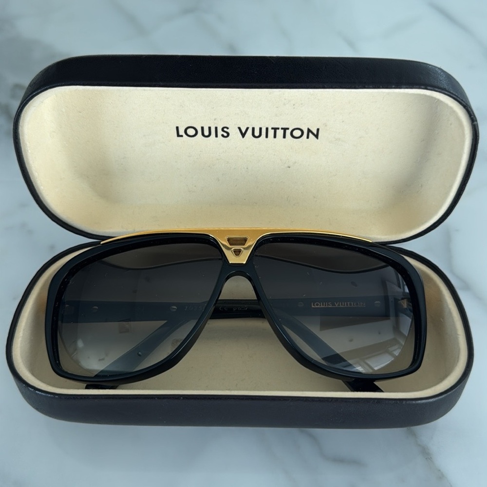 Louis Vuitton Black Frame Glasses with Gold Detail - Picture 2 of 6